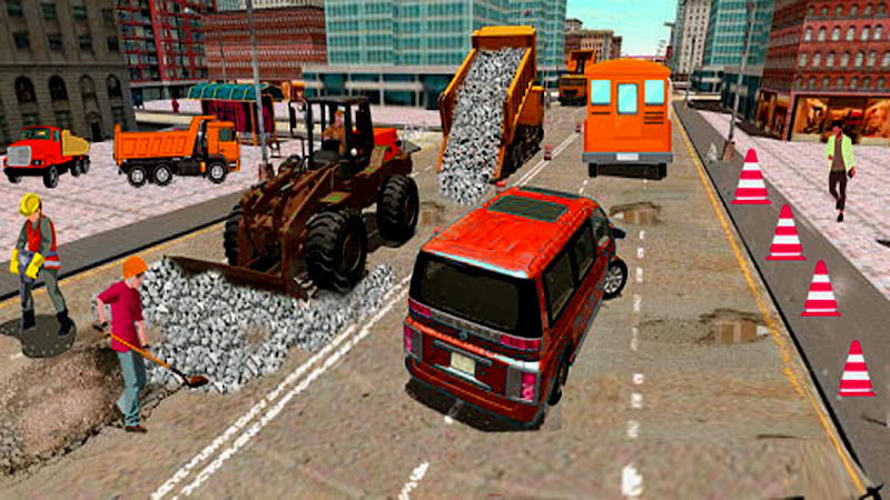 Highway road construction game スクリーンショット 1