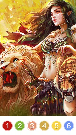 Fantasy Coloring Game, Paint by Number Offline Captura de pantalla 3
