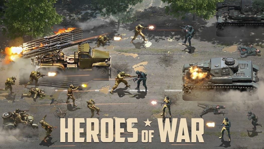 Heroes of War: Idle army game Mod স্ক্রিনশট 0