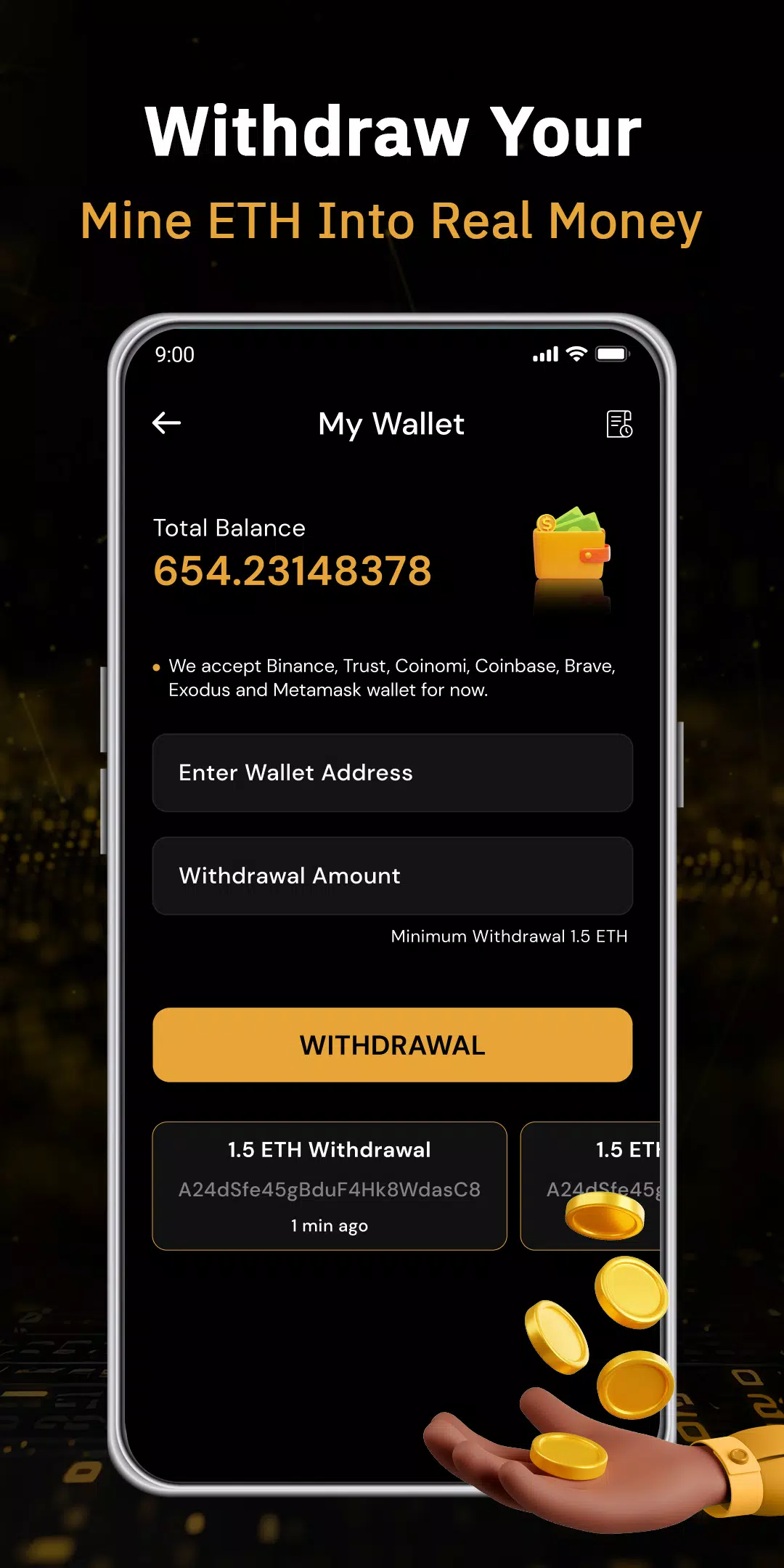 Schermata ETH Cloud Miner- Earn Ethereum 2