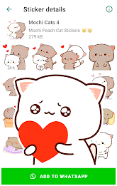 Mochi Cat Stickers for WhatsAp ဖန်သားပြင်ဓာတ်ပုံ 0