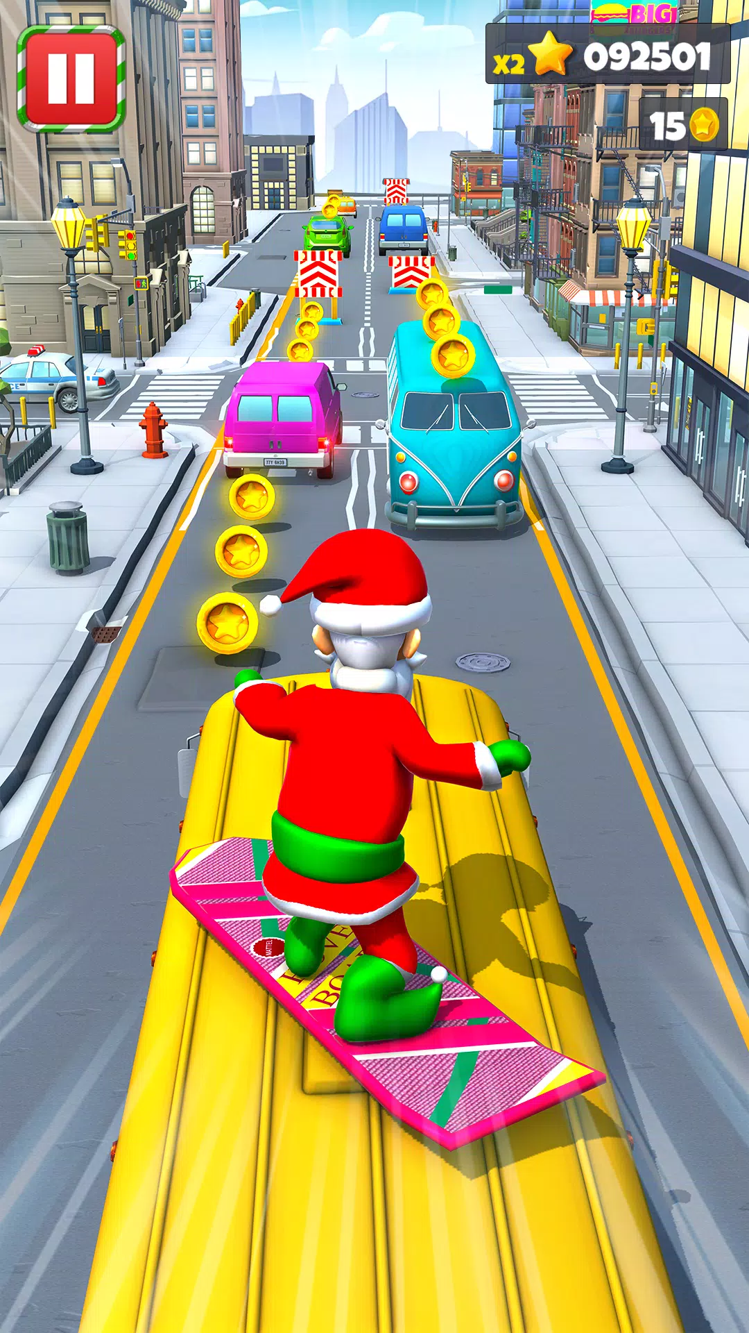 Schermata Xmas Santa Surfer Running Game 0