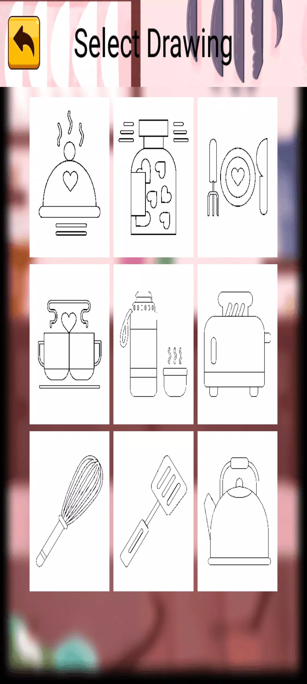 Coloring Kitchen Tools Captura de pantalla 2
