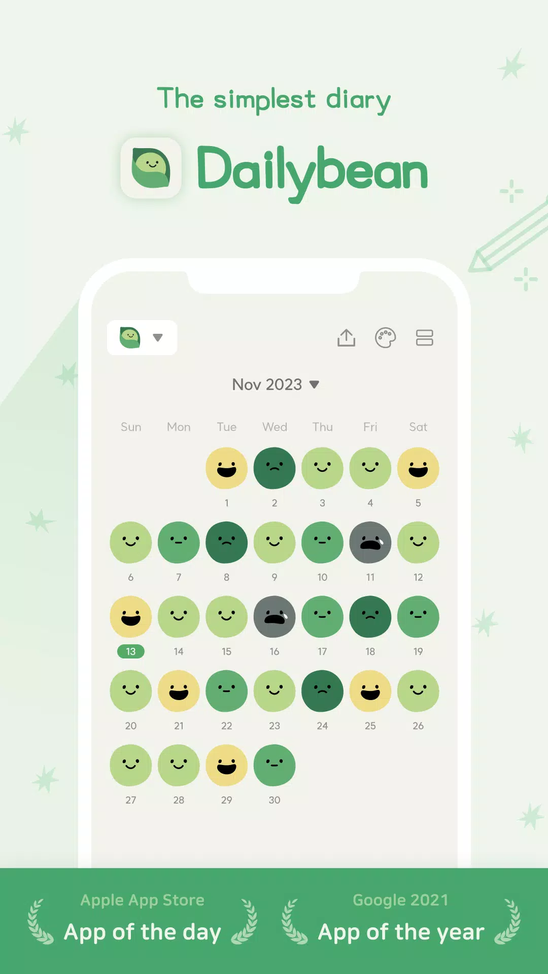 DailyBean: Simplest Journal應用截圖第0張