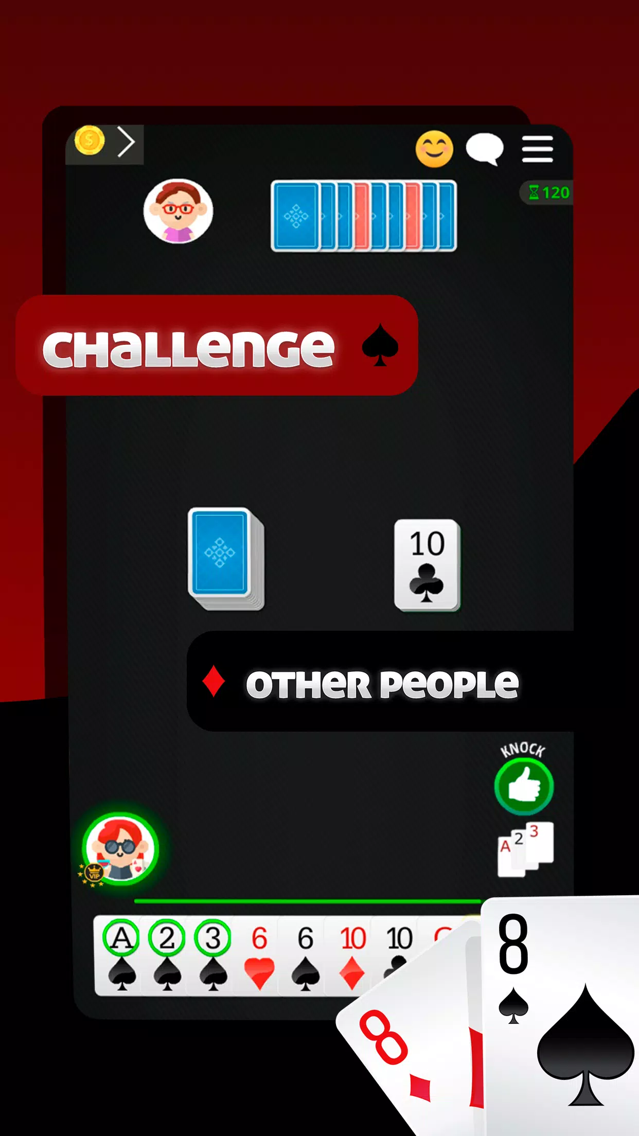 Straight Gin Rummy Online ภาพหน้าจอ 2