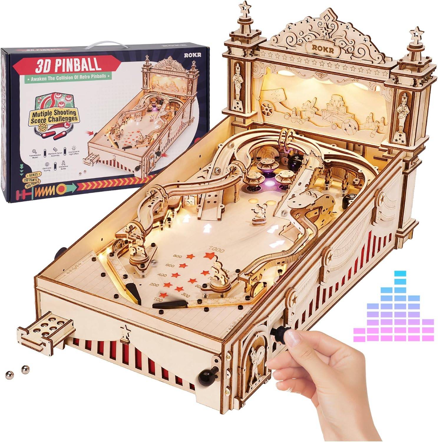 Rokr 3D Wooden Wuzzles Machine em miniatura