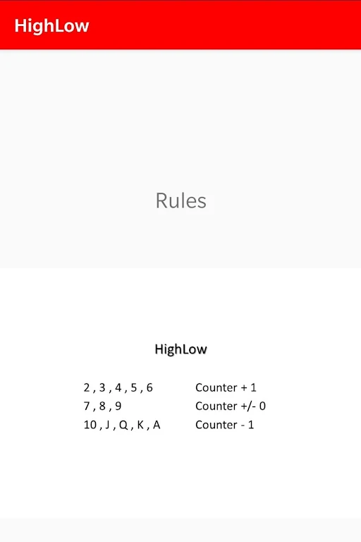 HighLow - BlackJack Screenshot 1