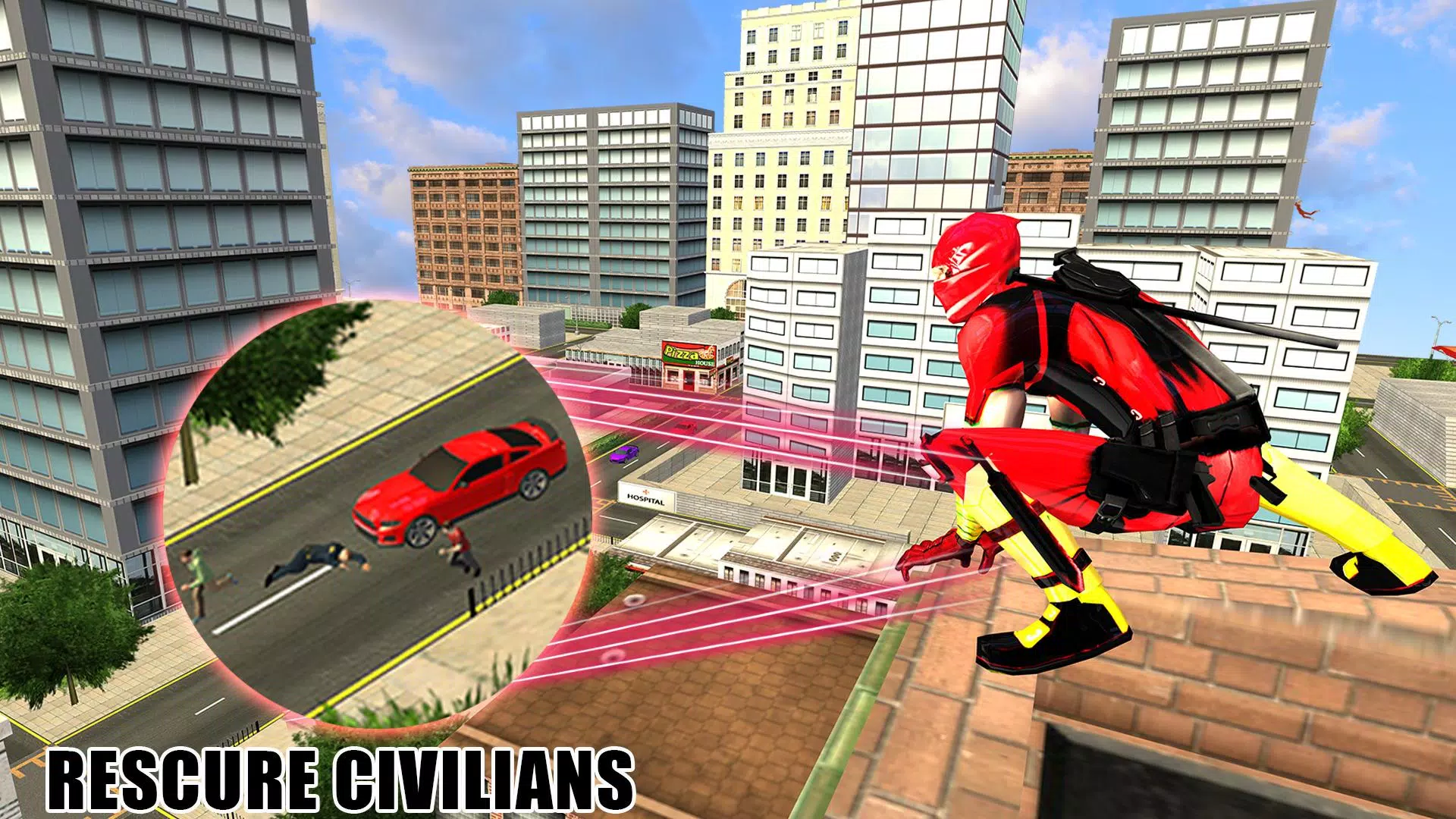 Flying Ninja Hero Crime Chase Captura de pantalla 3