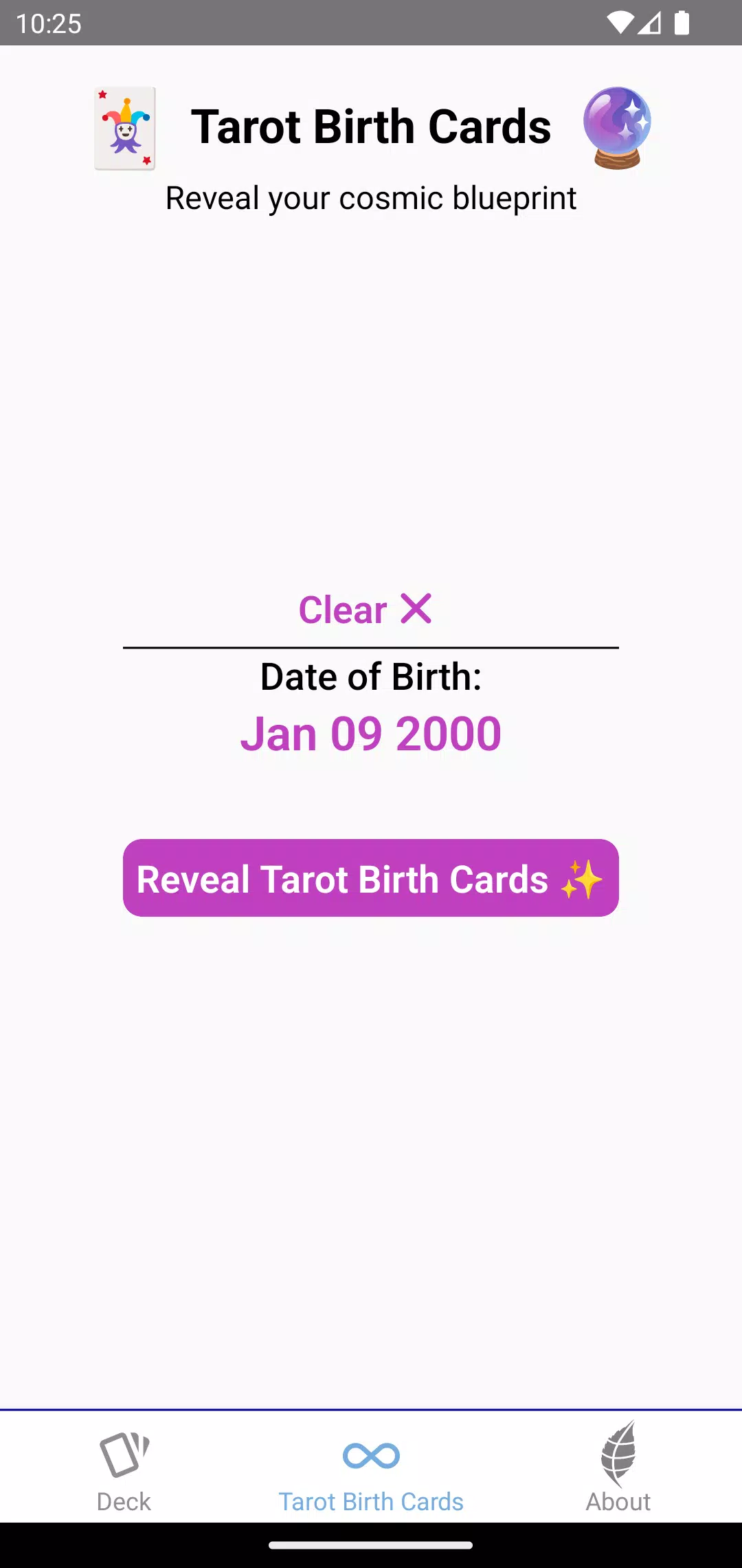 Tarot Birth Cards Zrzut ekranu 1