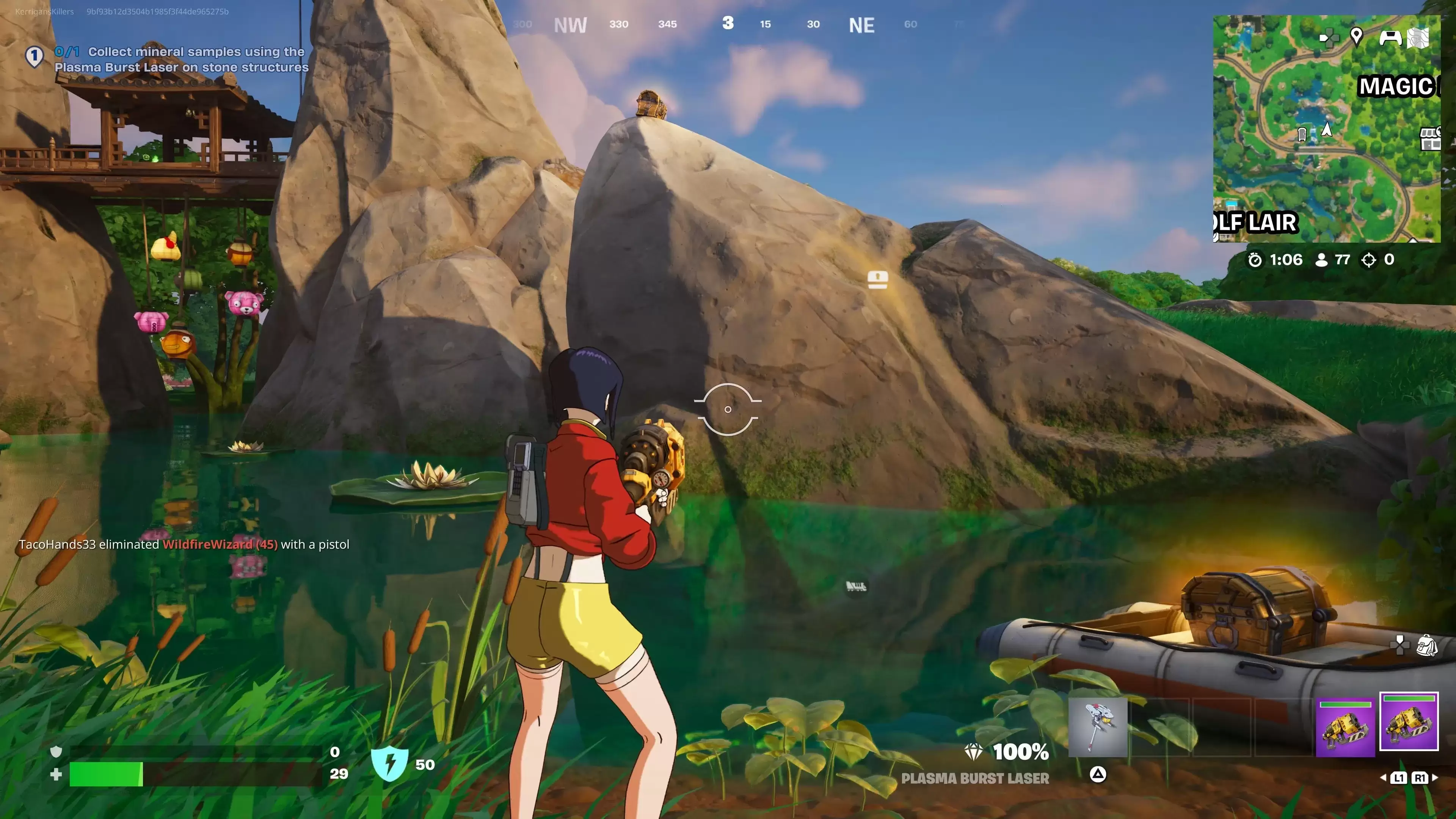 Fortnite Capítulo 6: Recoge muestras minerales con láser de ráfaga de plasma