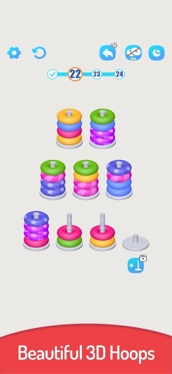 Schermata 3D Color Sort Hoop Stack 2