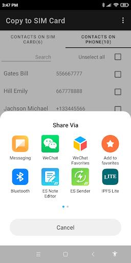 Copy to SIM Card Ảnh chụp màn hình 2