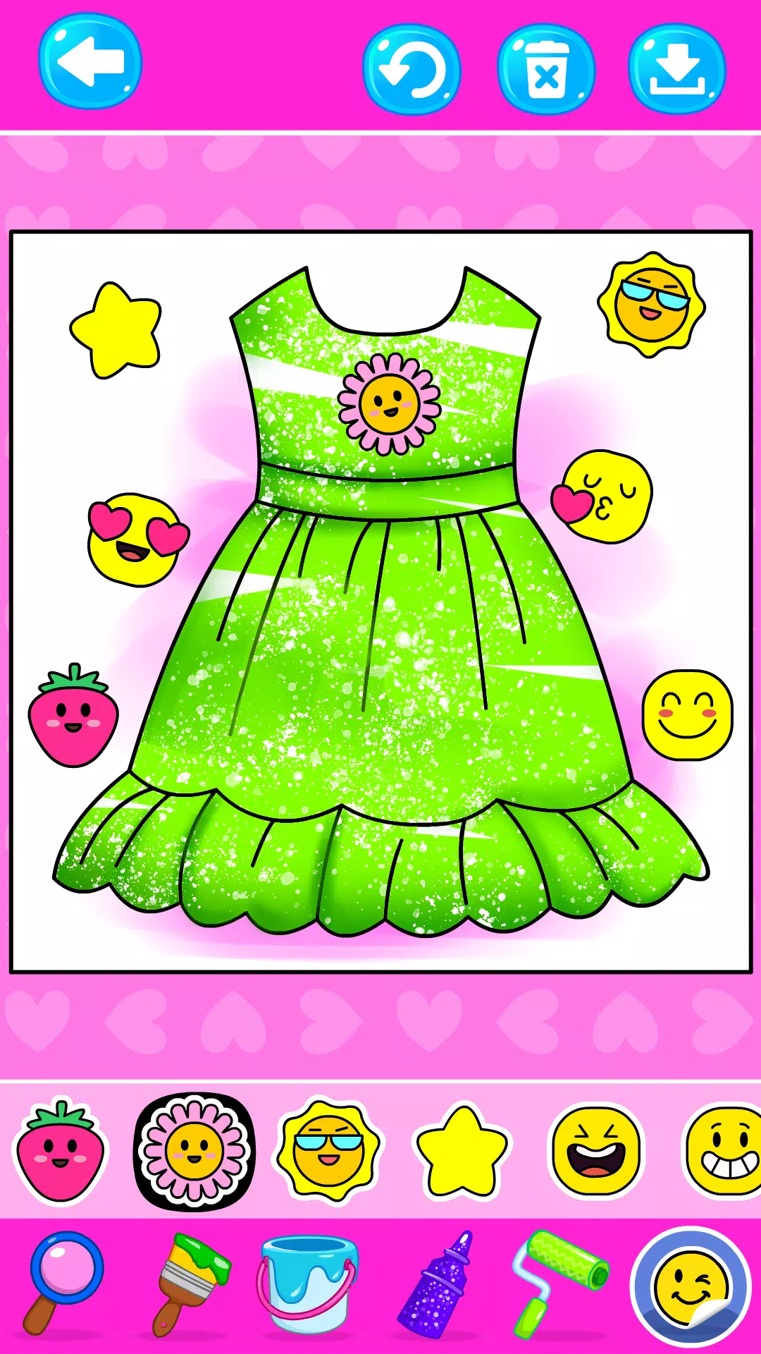 Girls Glitter Dress Coloring應用截圖第3張