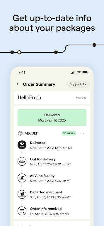 Schermata Veho - Manage your deliveries 2