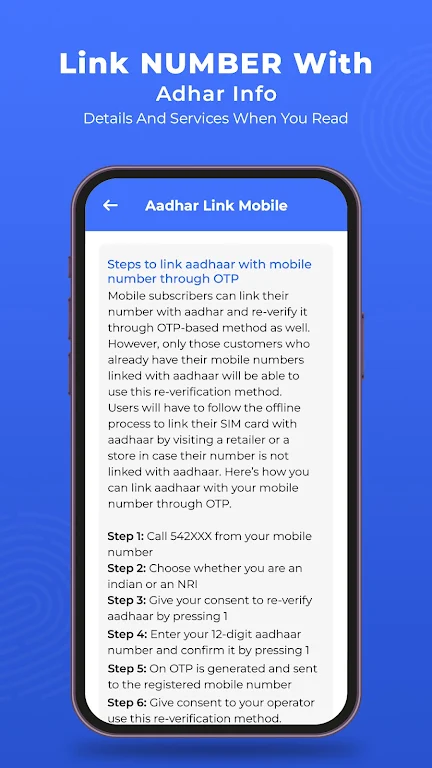 Link Number With Aadhar Info Ảnh chụp màn hình 3