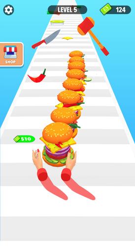 Burger Stack Run Game स्क्रीनशॉट 2