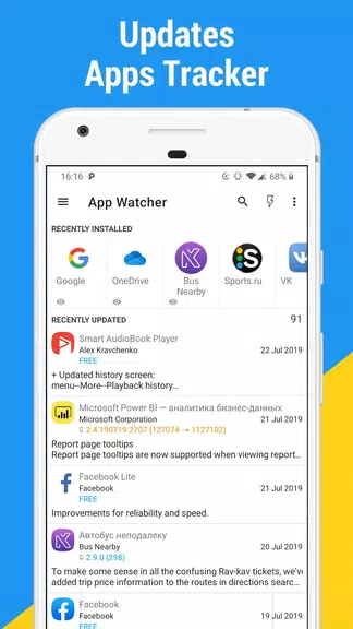 Schermata App Watcher: Check Update 0