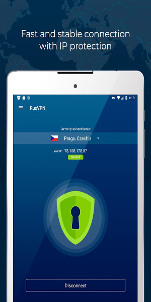 Fast VPN proxy servers with no logs - RUSVPN Скриншот 1