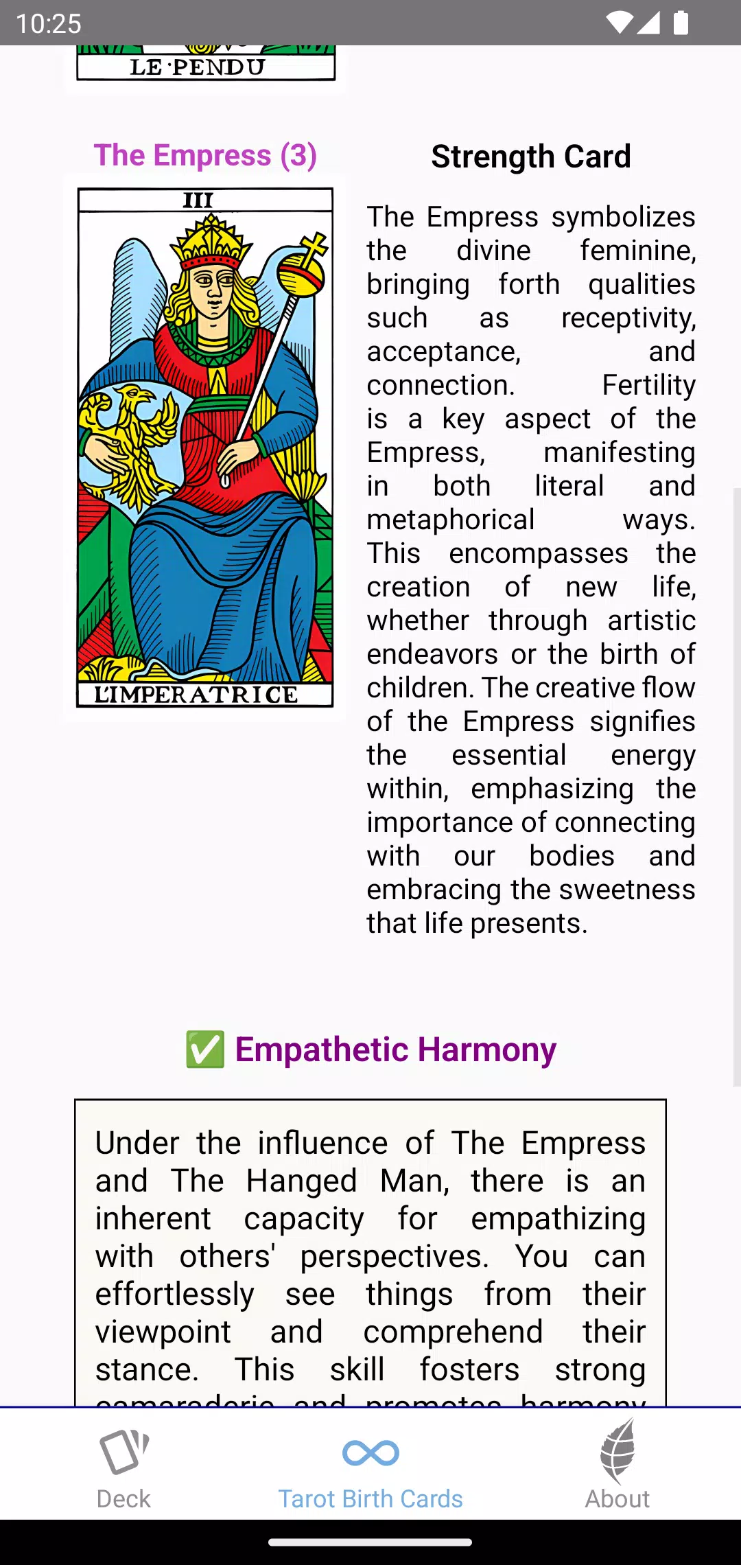 Tarot Birth Cards Zrzut ekranu 3