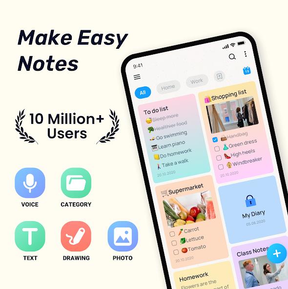 EasyNotes:メモ、ノート、めも、メモ 帳、メモアプリ スクリーンショット 0