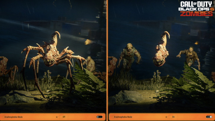 Arachnophobia Mode Visual Comparison in Black Ops 6
