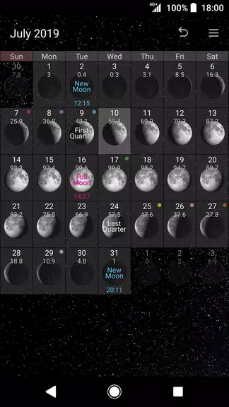 Simple Moon Phase Calendar スクリーンショット 0