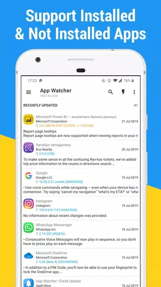 Schermata App Watcher: Check Update 2