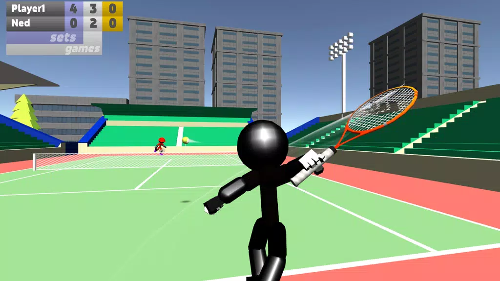 Stickman 3D Tennis Captura de tela 1