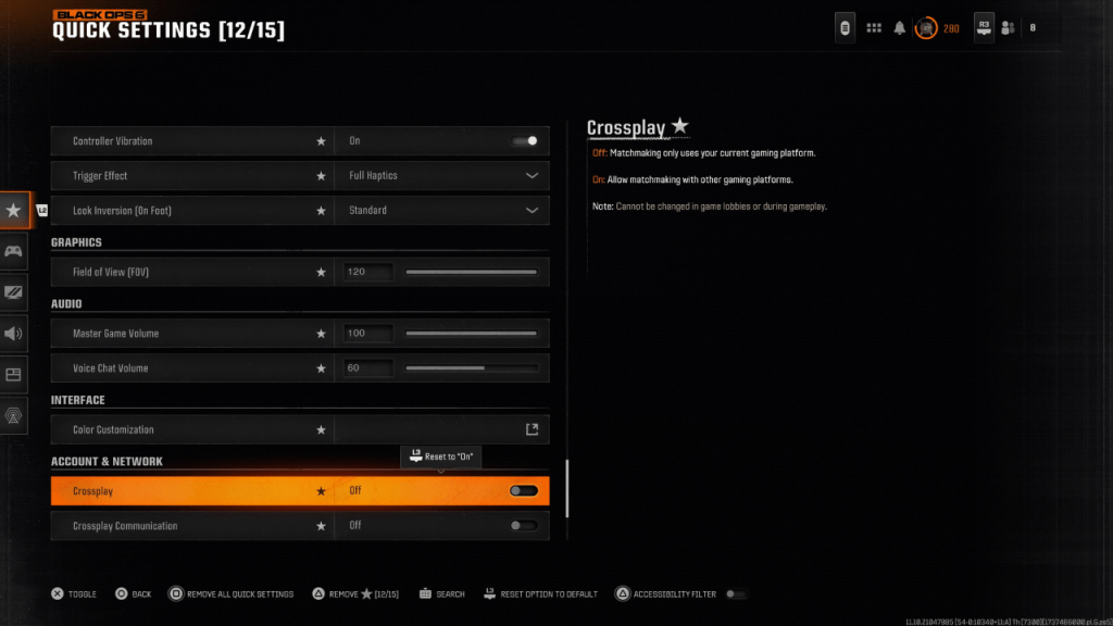 Crossplay Settings in Black Ops 6