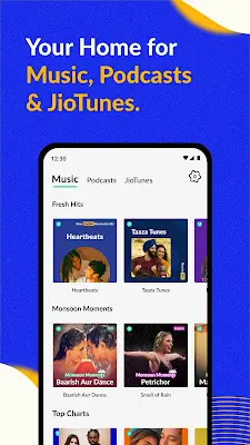 JioSaavn - Music & Podcasts Captura de pantalla 0