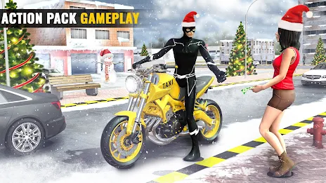 Superhero Bike Taxi Bike Games Schermafbeelding 2