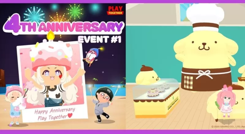 Gioca insieme segna il 4 ° anniversario con la celebrazione del Pompompurin Café