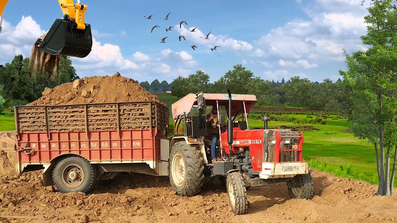 Indian Tractor Trolley Farming Captura de pantalla 1