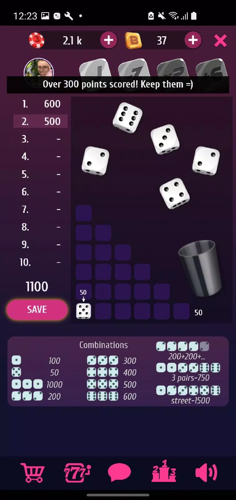 Farkle Pro - 10000 dice game Schermafbeelding 1