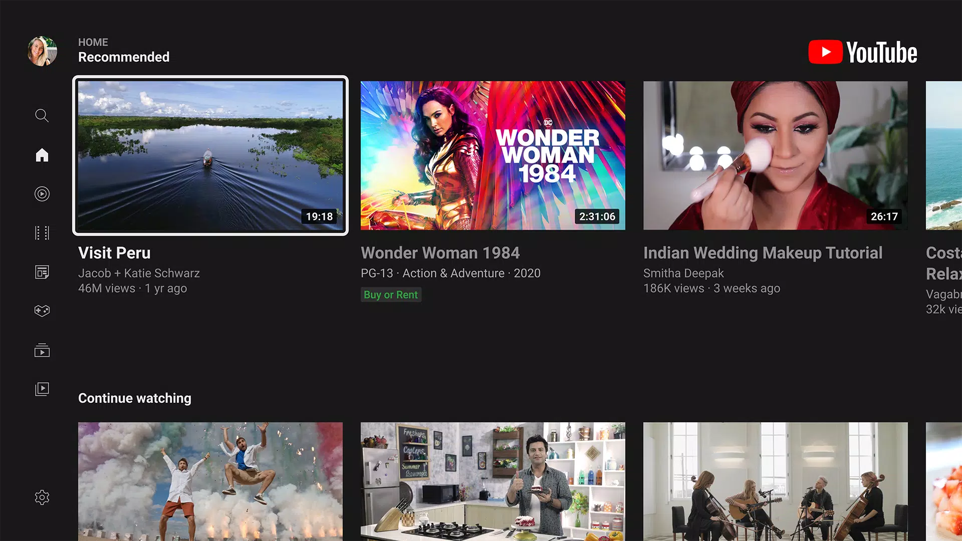 YouTube for Android TV スクリーンショット 0