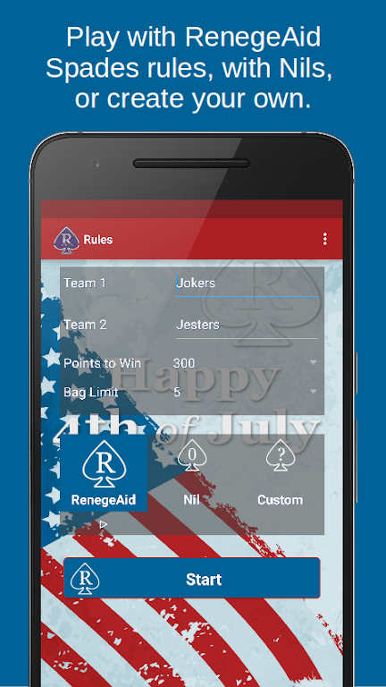 RenegeAid Spades Score App Tangkapan skrin 1