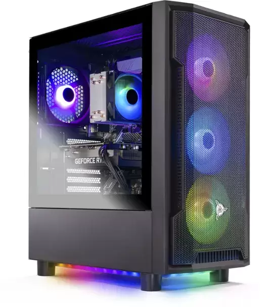 Skytech Gaming - Shadow4 Gaming Desktop PC - AMD Ryzen 5 7600 - 16 GB Pamięć - NVIDIA 4060 - 500 GB NVME SSD - Czarny