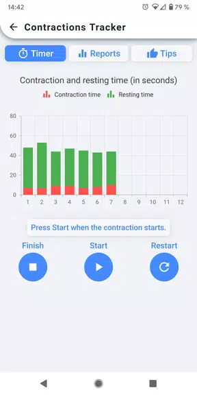 Schermata Contractions Tracker 0