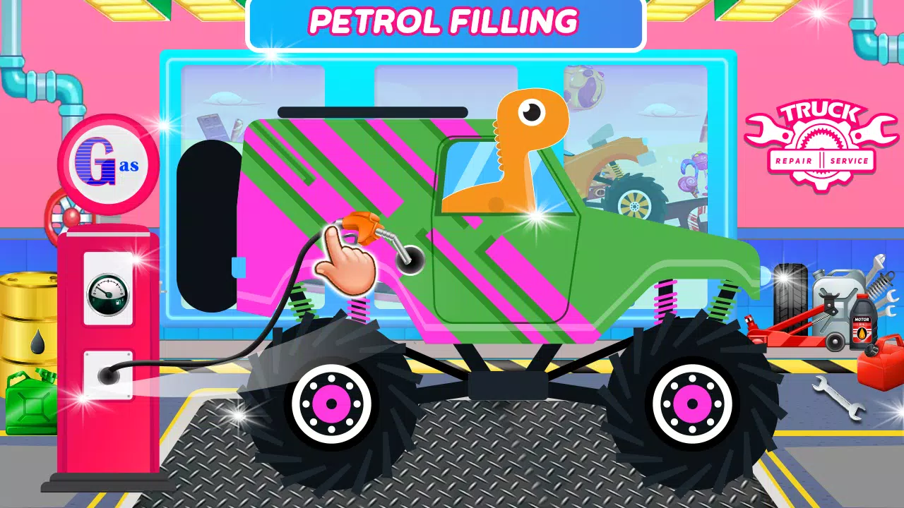 Dinosaurs Trucks Auto Workshop Tangkapan skrin 0