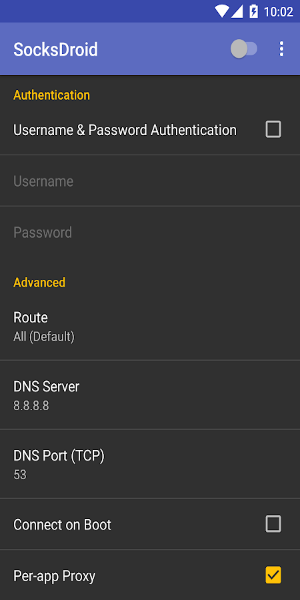 SocksDroid スクリーンショット 2