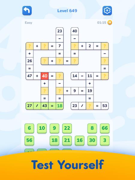 Math Crossword Captura de tela 2