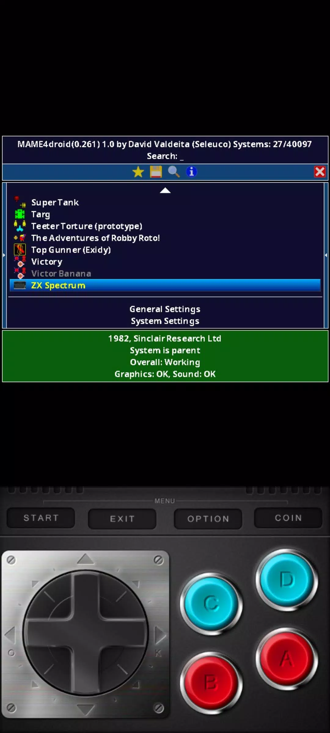 MAME4droid  2024 (0.270) Tangkapan skrin 0