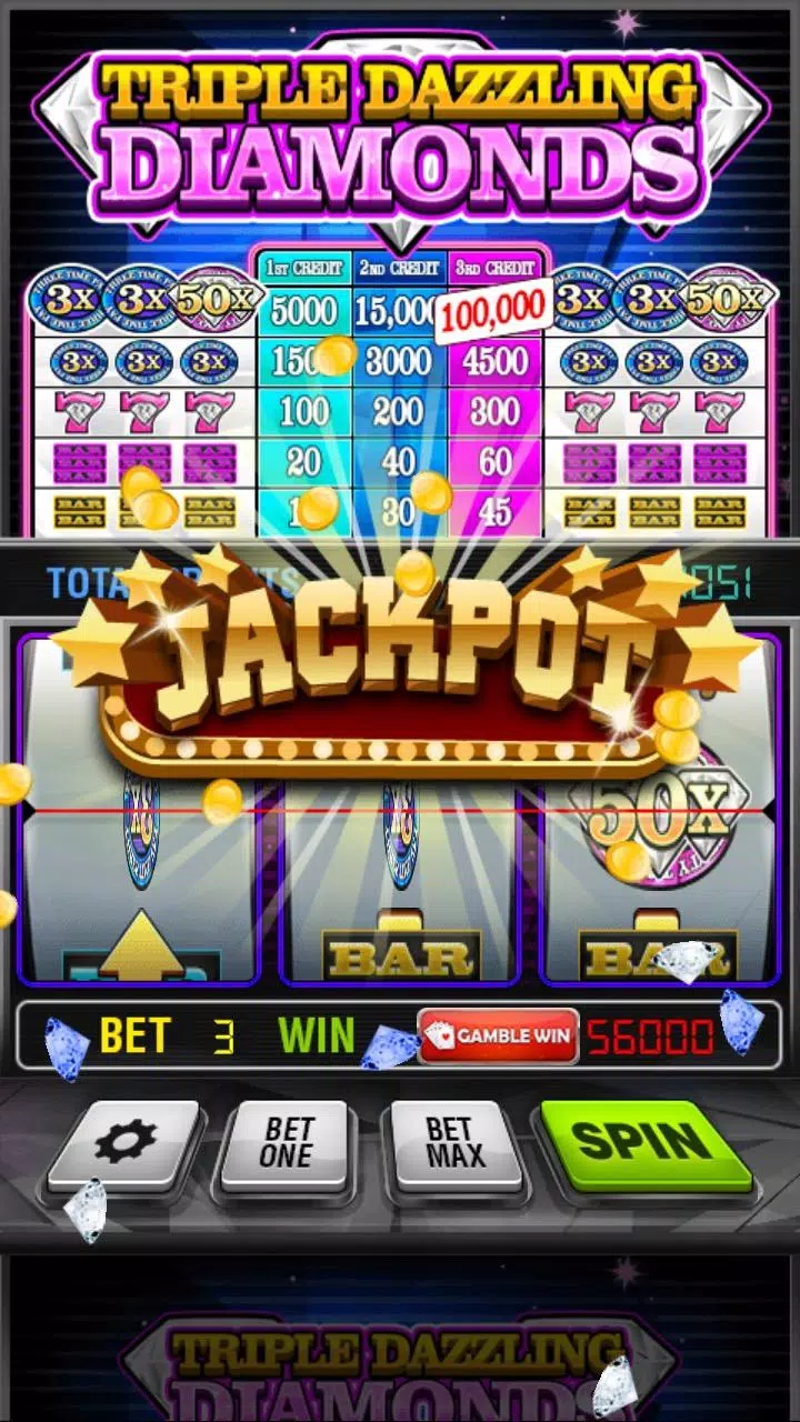 Triple Dazzling Diamonds Slots স্ক্রিনশট 1