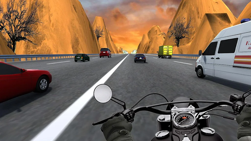 Schermata City Bike Traffic Race in Crowd Taxi 3D 1