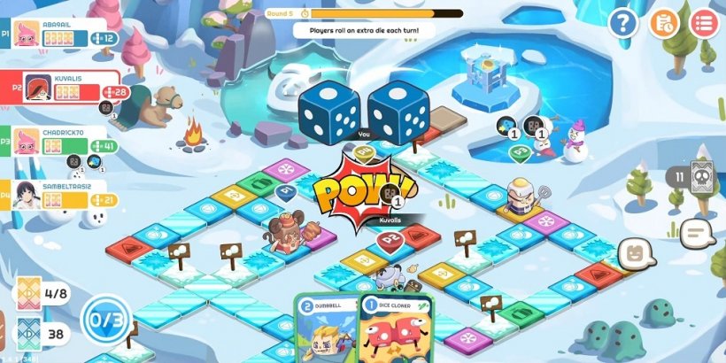 Dadoo power-up at cards