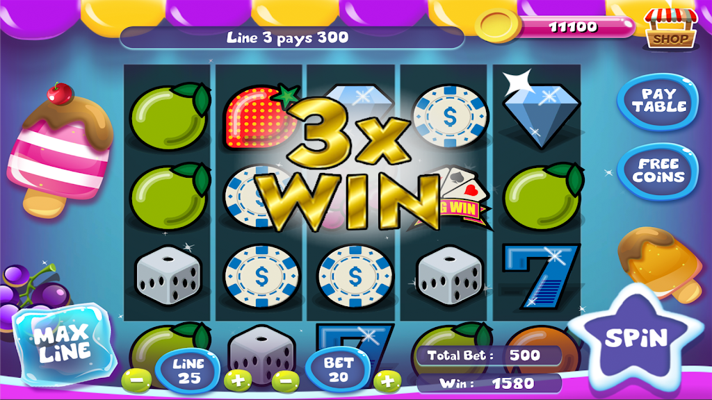 Slot Matchine IceCream - Vegas Casino Slot Games スクリーンショット 1