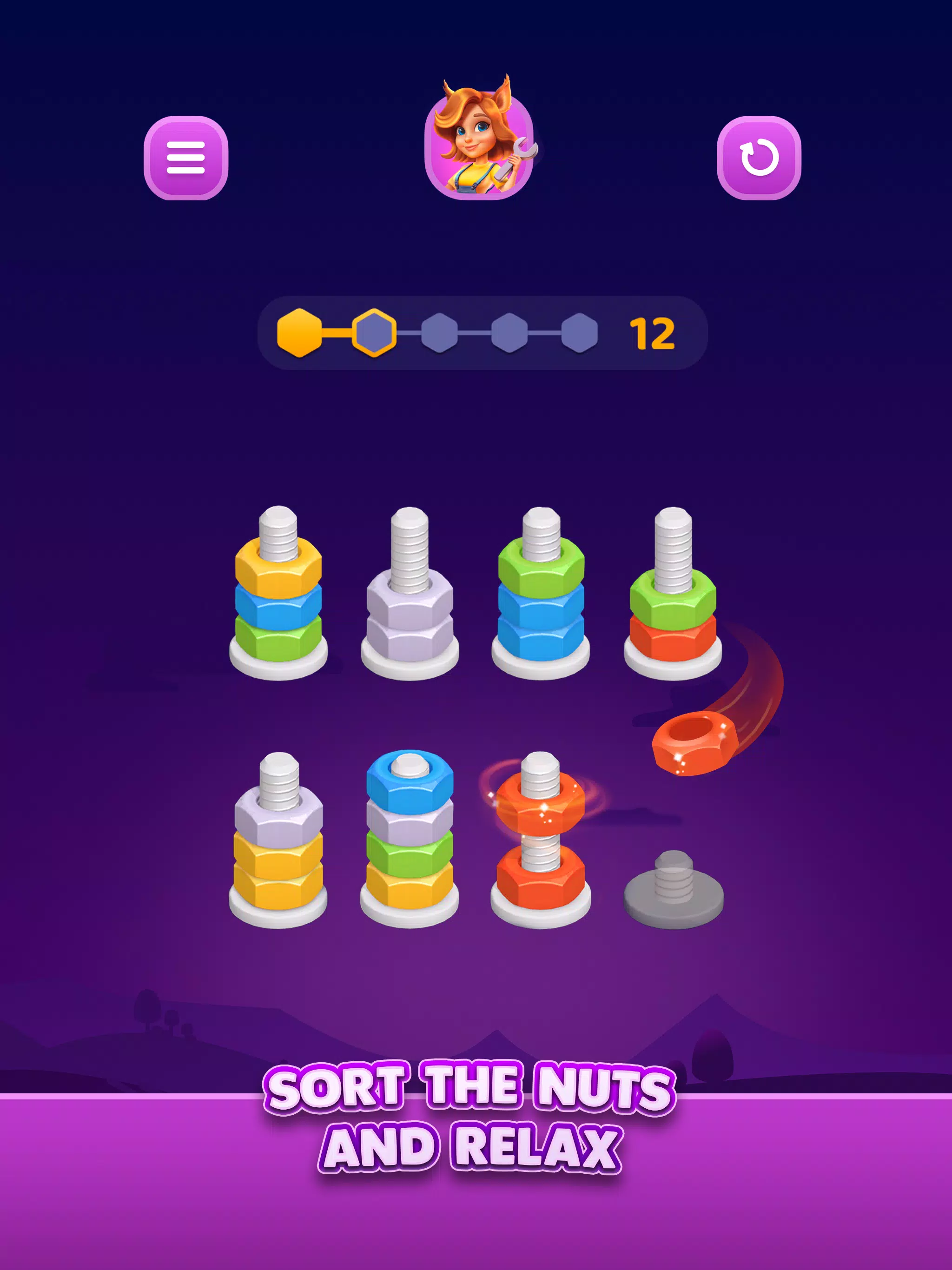 Nut Sort: Color Sorting Game Captura de tela 1