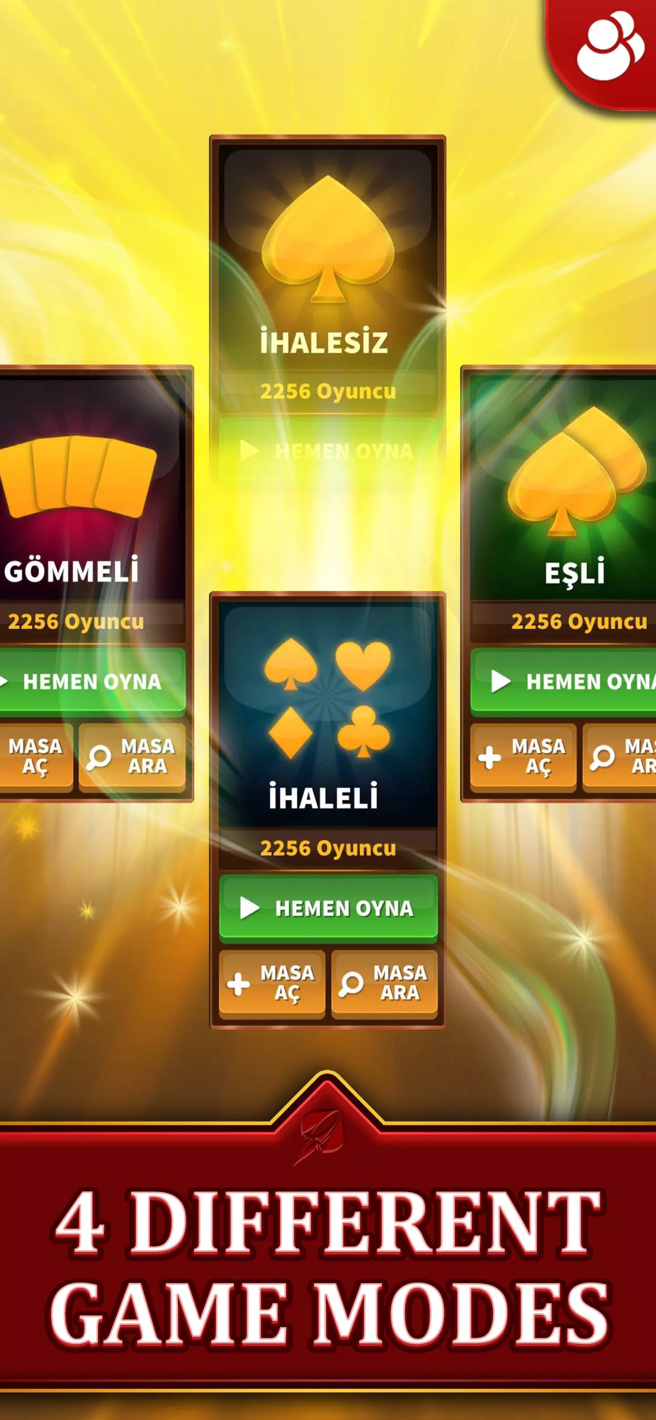 Spades - Batak Online HD Capture d'écran 2