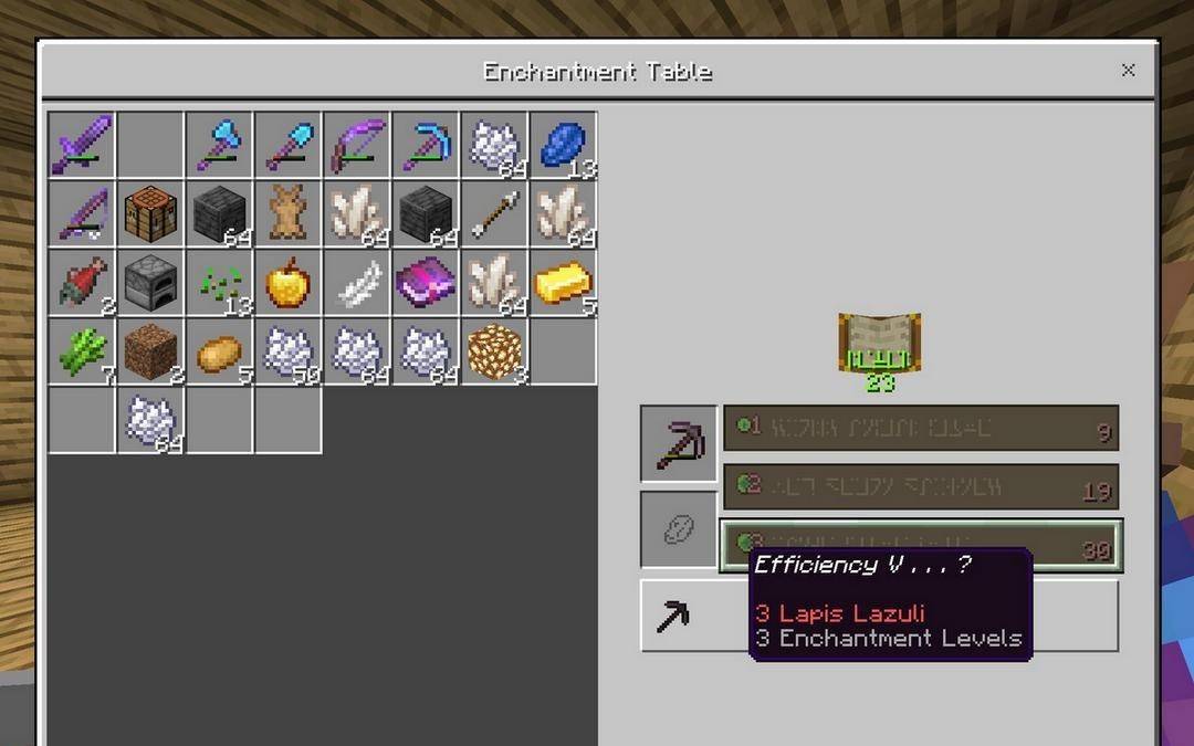 Minecraft Table Enchantment