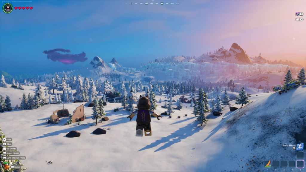 Bioma Frostland em Lego Fortnite.